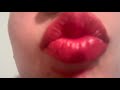 Glass Kissing With Red Lipstick Up Close Kissing Camera POV ASMR Lens Kissing 