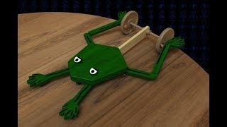 Swimming Frog Pulling Wooden Toy 3D Model