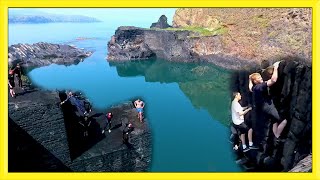 Stunt Training At Blue Lagoon Climbing And Flip Diving