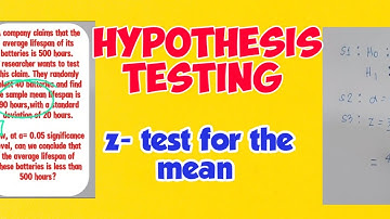 Hypothesis Testing (z-test for the Mean) Complete Steps
