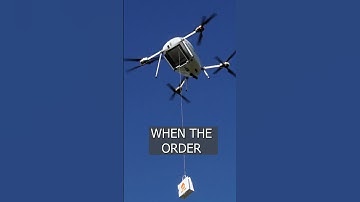 A new type of FOOD delivery using flying DRONES