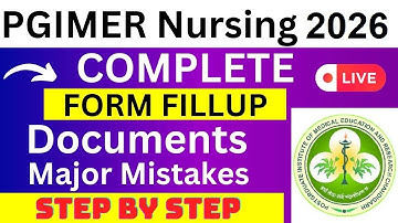 PGIMER Nursing 2026 Application Form - PGIMER Nursing Registration 2026-How To Fill PGIMER 2026 Form