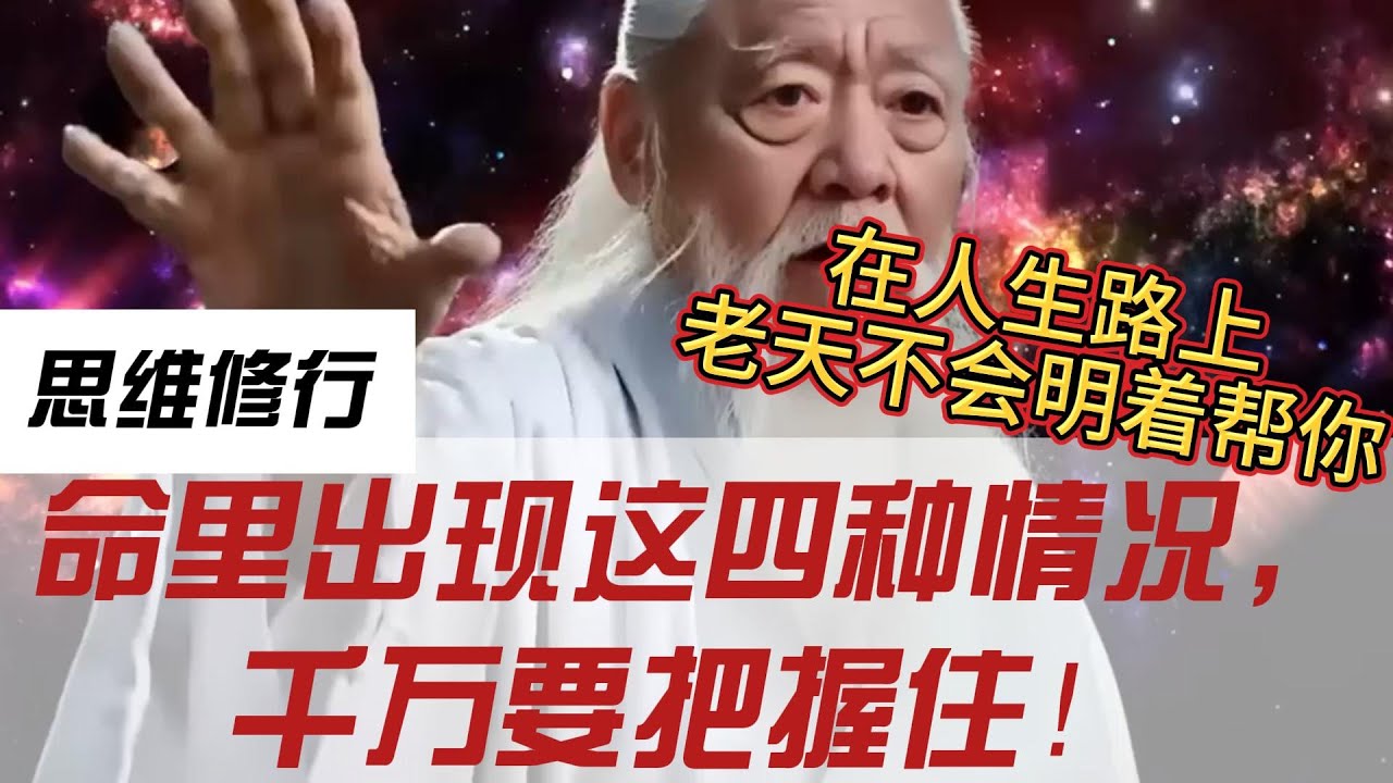 在人生之路上，老天不会明著帮你，而会给你这些暗示， 命里出现了这四种情况，说明老天在渡你！千万要把握住。#高维智慧 #灵性觉醒 #修心修行 ...