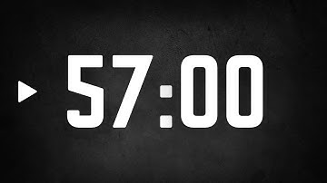 57 Minute Timer - Black and White, No Music, Tinny Alarm Sound