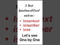 #isnontext #isnumber #isna #excel #exceltips #excelfunctions #exceltricks #excelforbeginners #shorts