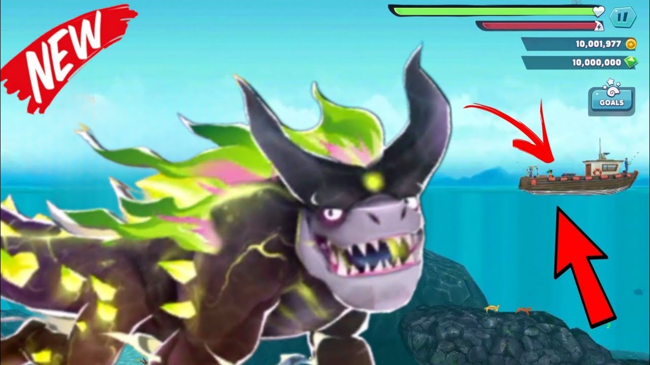 HUNGRY SHARK EVOLUTION 🔥GIANT MONSTER BEHELLMOUTH GAMEPLAY - ALL SHARKS UNLOCKED HACK GEMS COINS MOD