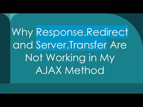 Why Response.Redirect and