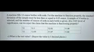 [Math] A machine fills 12-ounce bottles with soda. For the machine to function properly, the stand