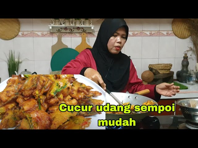 Cucur udang sempoi mudah class=