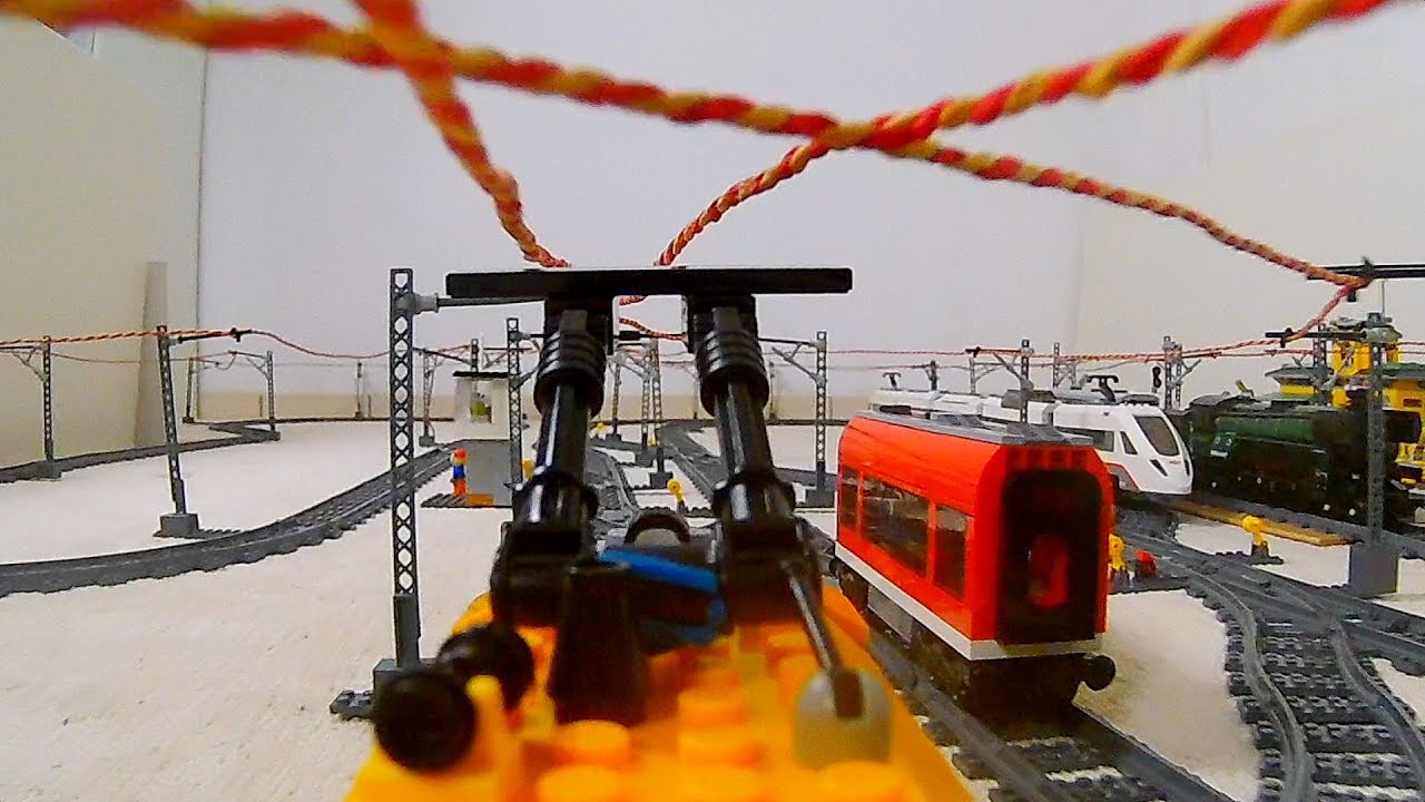 Lego high speed train - power cables pantograph camera NEW train 60197 -  YouTube