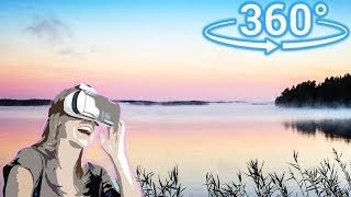 Панорамное Видео 360 VR 4K для очков виртуальной реальности.Закат солнца и восход луны time lapse.