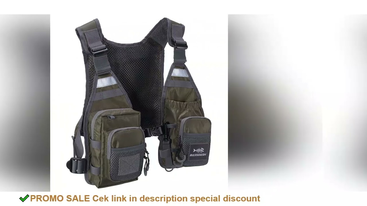 Bassdash FV08 Ultra Lightweight Fly Fishing Vest for Men and Women Portable Chest Pack One Size Fits
