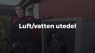 Installation av luft/vattenvärmepump Del 3 – Utedel sätts på plats