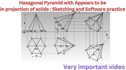 Hexagonal Pyramid with appears to be in Projection of Solids: Sketching and Software Practice