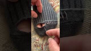 Sock mending tips #needleworktips #needleandthread