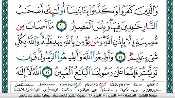 سورة التغابن مكتوبة فارس عباد Surah Al-Taghâbun Fares Abbad