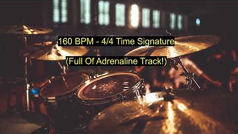 160BPM - 4/4 Drum Track (Smash it all pattern! Full of adrenaline)