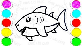 Shark 🦈 💧💦🌊🦭 Drawing and Colouring | Easy Drawing for Kids Toddelrs