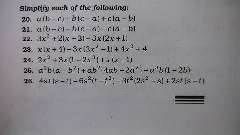 Class 7 (RS Aggarwal) | Chapter 6 | Exercise 6C (Q.20 - Q.26) | Algebraic Expressions