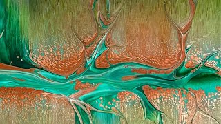 HUGE 24x36 Tree Swipe in Greens & Copper  Amazing Cells  No Silicone! Friday With Friends Collab!