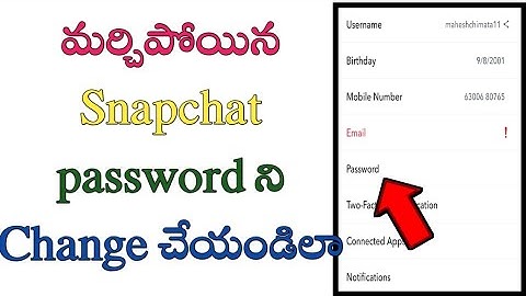 How to change Snapchat password in telugu/recover Snapchat password/tech by mahesh