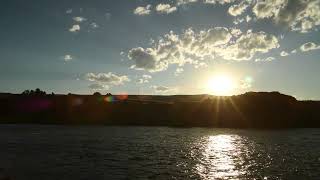 Sunset at Black Ford. Lower Madison River, Montana. River made natural ASMR