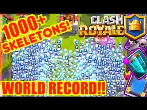 CLASH ROYALE WORLD RECORD!! MOST SKELETONS EVER 1000+!!