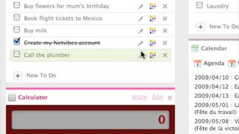 Netvibes : new to-do list widget