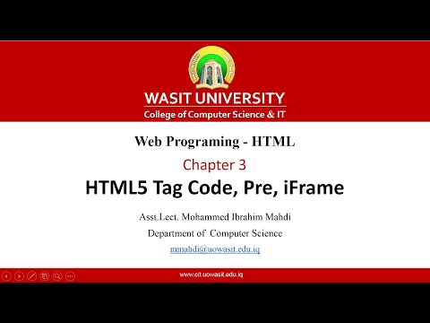 35   HTML5 Tag Code, Pre, iFrame