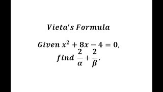 Vietas Formula For Quadratics Find 2R1 2R2