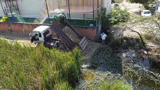 Successful! Amazing Making Foundation New Road Crossing grass By Skill Operator Dozer Moving Stone