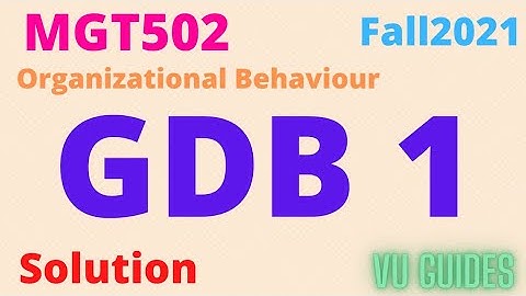 MGT502(Organizational Behaviour) GDB1 Solution Fall2021/#vu #gdb