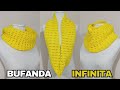 Bufanda infinita a crochet o ganchillo - Con tabla de medidas para todos los talles