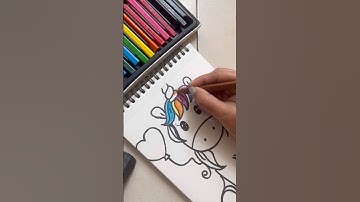 How to Draw a Cute Unicorn | faber castell erasable colours 🦄 #cartoondrawing #art#viral