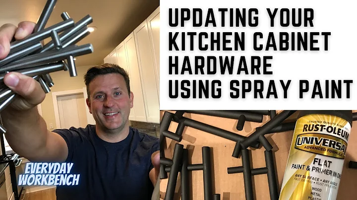 How to easily update your kitchen cabinet hardware for under $20. Spray paint your kitchen hardware.