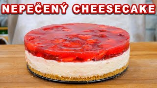 Nepečený cheesecake s jahodovým želé | Viktor Nagy | recepty