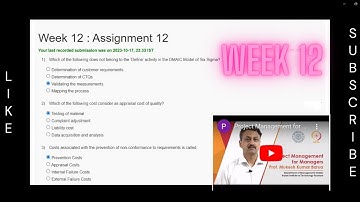 Project Management For Managers Week 12 Assignment Solutions || Assignment 12 || NPTEL || Oct 2023