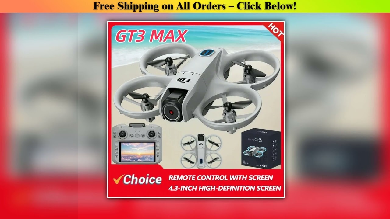 2025New GT3 MAX Drone 8K HD 4.3" Remote Control Headless Mode Helicopter 360 Flip Quadcopter Toys