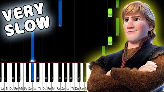 Frozen 2 - Lost in the Woods (Jonathan Groff) - VERY SLOW EASY Piano Tutorial [animelovemen]