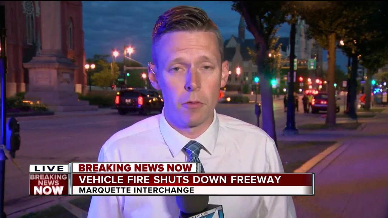 Marquette Interchange CLOSED due to chemical truck fire