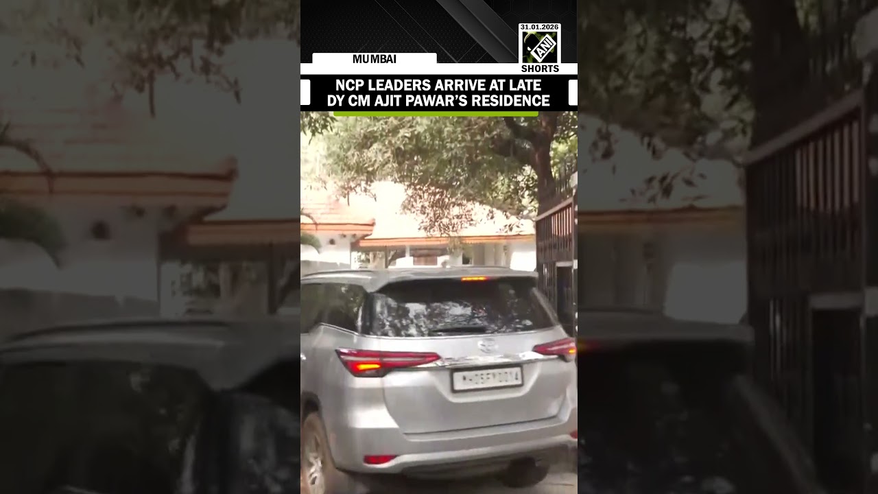 NCP leaders arrive at the residence of late Deputy CM Ajit Pawar in Mumbai