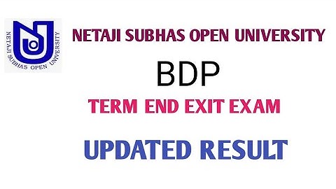 NSOU/BDP term end exit Examination/updated result