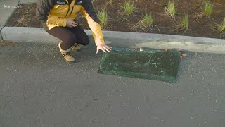 Overnight gas leak downtown Spokane caused by car crash at River Park Square