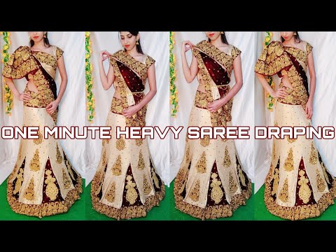 HOW TO DRAPE ONE MINUTE SAREE PERFECTLY|LEHENGA SAREE DRAPING