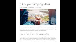 5 Couple Camping Ideas