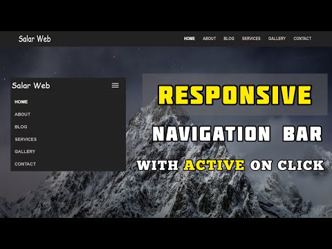 Responsive Navbar Using Bootstrap With Active On Click