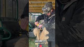 #chainsawcarving #2025 #femalecarver #woodworking #squirrel