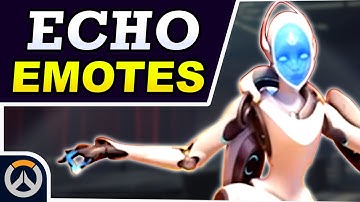 Echo Cosmetics Sneak Peak!  New Emotes!  (Overwatch News)