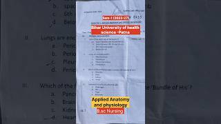 Applied Anatomy &amp; Physiology | B.sc Nursing 1st Semester Question paper | BUHS Patna |