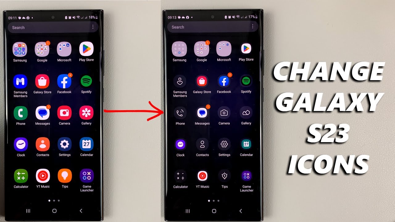 How To Change Icons On Samsung Galaxy S23's 